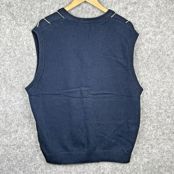 Vintage Trader Bay Windowpane Plaid Sweater Vest Mens XL Preppy Academia 90s - Picture 2 of 5